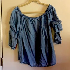 Off the shoulder denim top